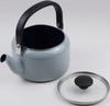 Fuji Enamel Kettle with Glass Lid, 2.0L, Sky Gray, AMZ-2.0K.SG