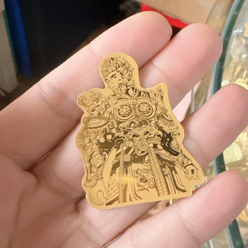 Pure Gold Fortune Maneki-neko and Pixiu Wealth God Phone Sticker Omamori