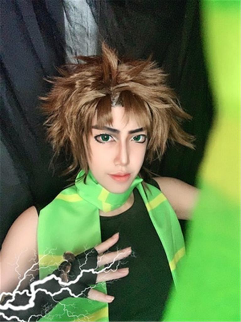 Anime JoJo's Bizarre Adventure Cosplay Joseph Joestar Costume JoJo Gloves Scarf Top Outfit Halloween Suit for Women Men