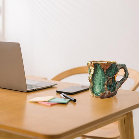 Hrnky na kávu Minerální hrnek na kávu z umělého křišťálu 11 oz pryskyřicový hrnek na čaj pro domácí kancelář Termo hrnek na pití z umělého křišťálu Dárek pro milovníky kávy