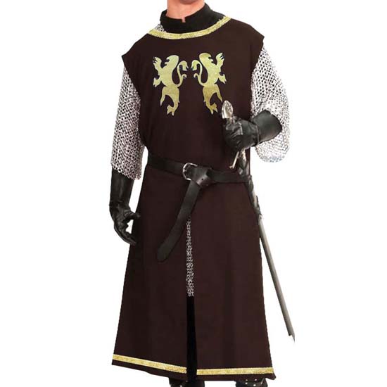 Handmade Embroidery Medieval Halloween Knight Viking Tunic Cosplay Costume Sleeveless Shirts Men's Costumes Renaissance Surcoat Tabard LARP