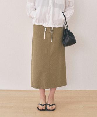 Manggomaenipeullijeu Hem Washed Skirt_Khaki
