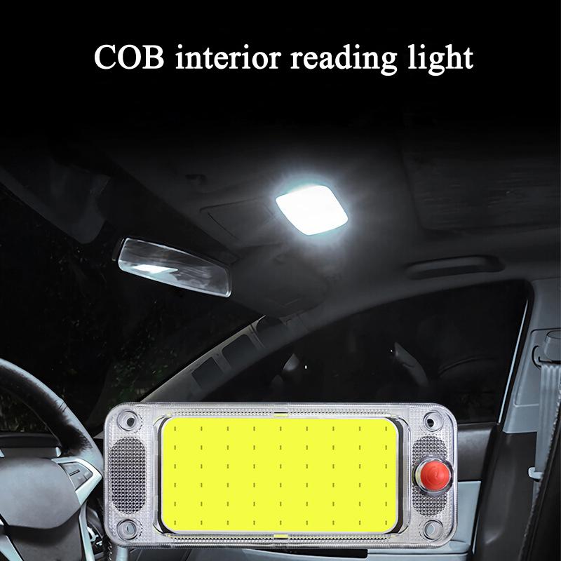 LED Reading Light 12-24V COB Interior Ceiling Lamp With On/Off Switch Universal Car Truck High Brightness Cab Roof Panel Lamp
