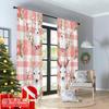 2pcs 2D Flat Printing Merry Christmas Window Curtains Deer Heart Pine Christmas Fabric Without Electricity Family Party Perfect