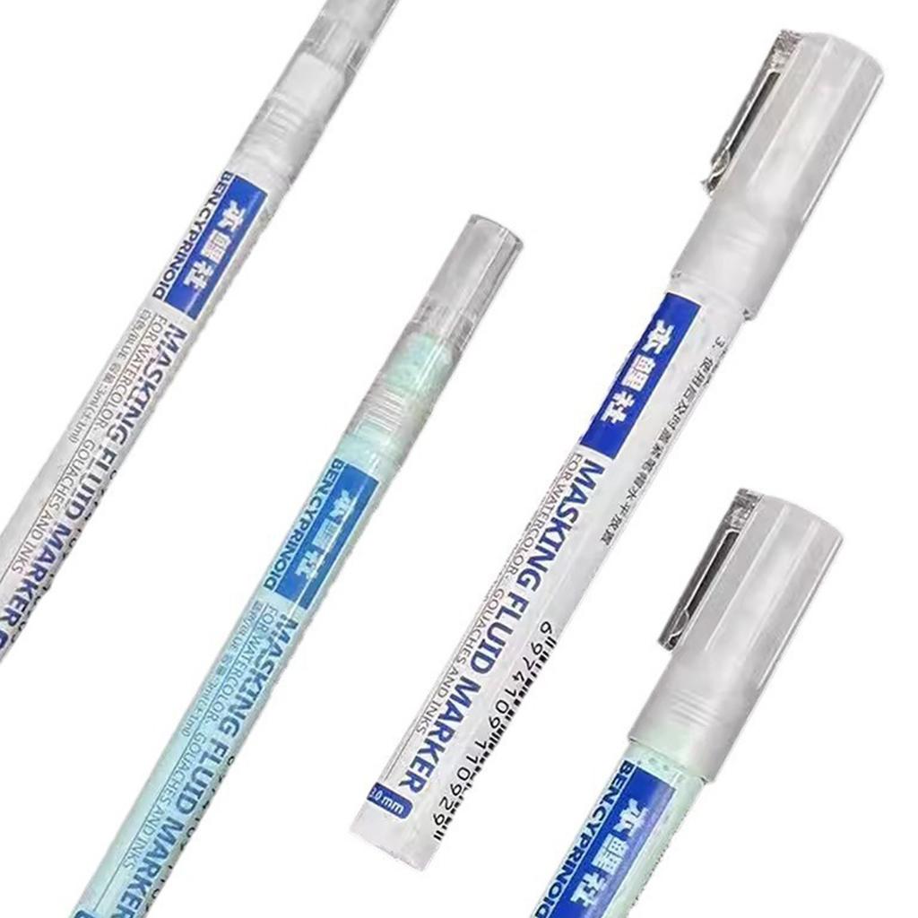 White/Blue Watercolor Masking Fluid Mark Pen 0.7/3mm Masking Fluid Marker Art Supplies Perfect for Artists Students