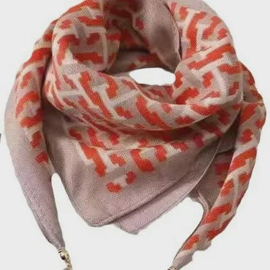 Women's Autumn/Winter Versatile Silk Scarf - Fashionable, Warm Magnetic Buckle Korean Square Design