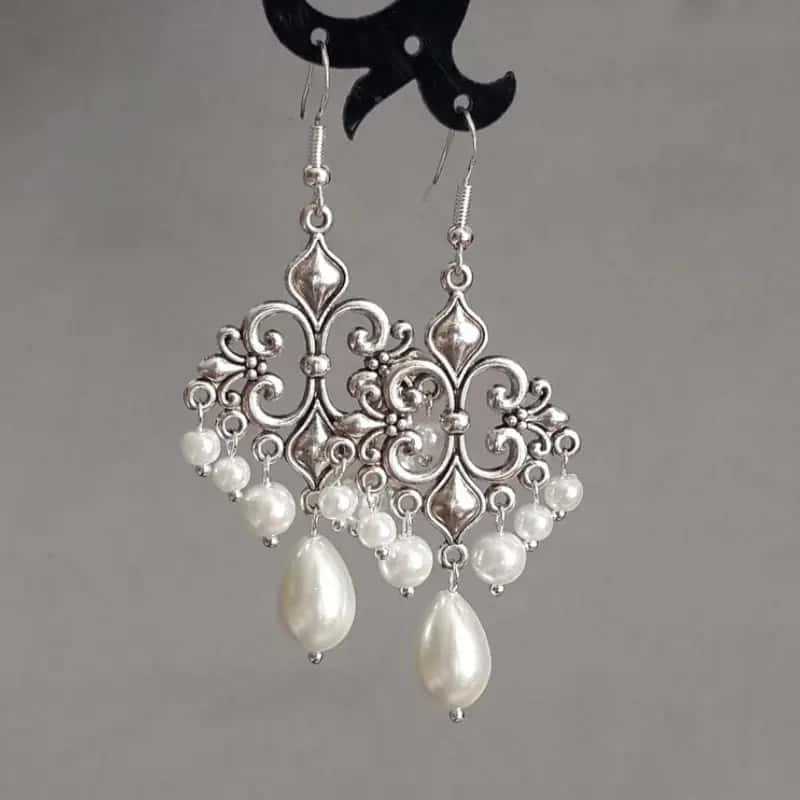 Elegant Ethnic Style Alloy Drop Earrings With Water Flow Design For Women Party Gift