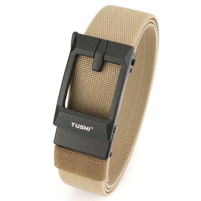 3.5CM All-matching Youth Toothless Automatic Buckle Belt Elastic Nylon Canvas Fashionable Casual Outdoor 120cm