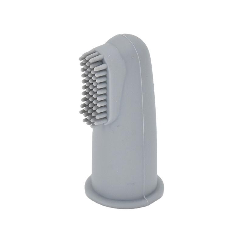 Silicone Baby Finger Toothbrush  Teether - Soft Bristle Oral Cleaner темно-серого