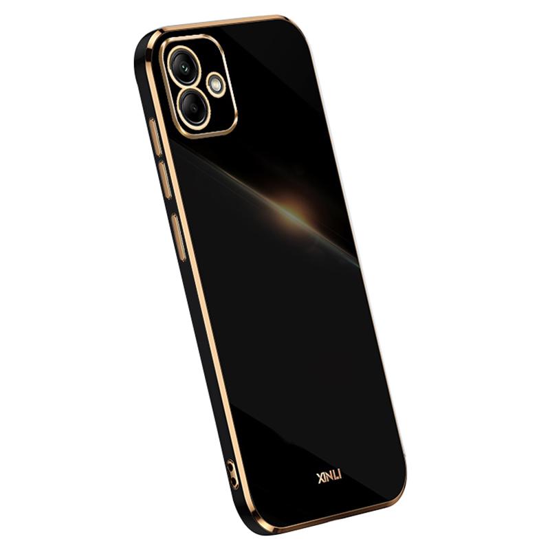 XINLI For Samsung Galaxy A05 4G Case Electroplated Gold Edge TPU Cell Phone Cover