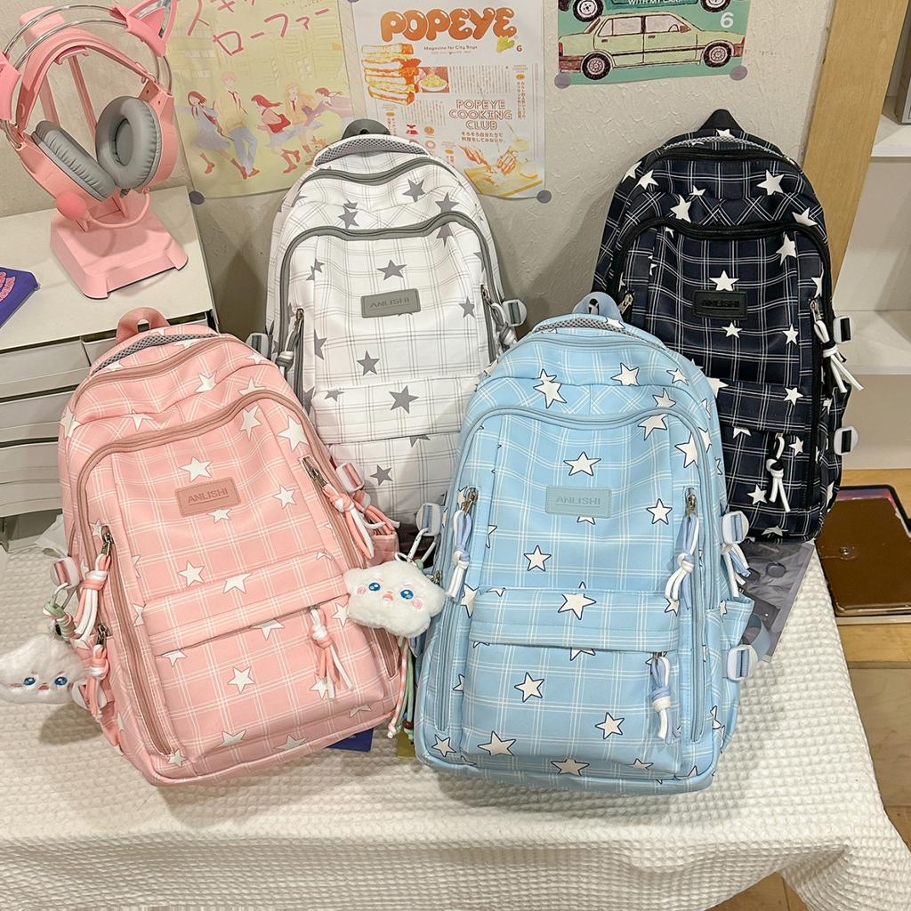 Schoolbag Korean Small Fresh Student Schoolbag Graffiti Versatile Lightweight Large Capacity Travel Backpack Junior High School Backpack Women's Bag