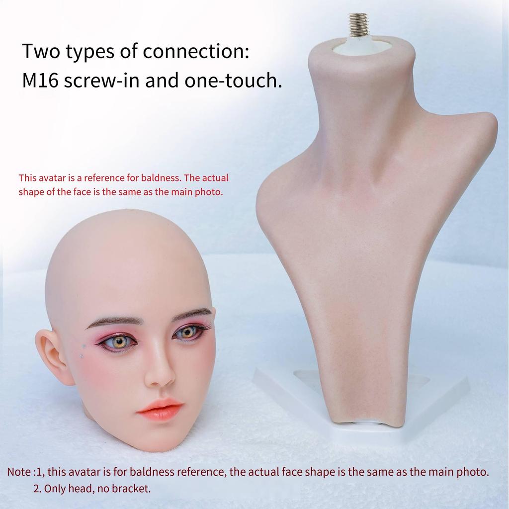100% Silicone Head Standard Wig Suitable for 130-180CM Sex Doll Body 2 Connection Methods GJ-ZP012