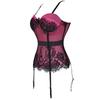 JYL TS shoulder hanging eyelash lace steel ring chest support with garter belt corset, court dress