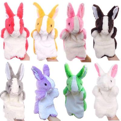Learning Toys Plush Rabbit Bunny Hand Puppet Soft Cartoon Stuffed Animal 8 Colors Teaching
