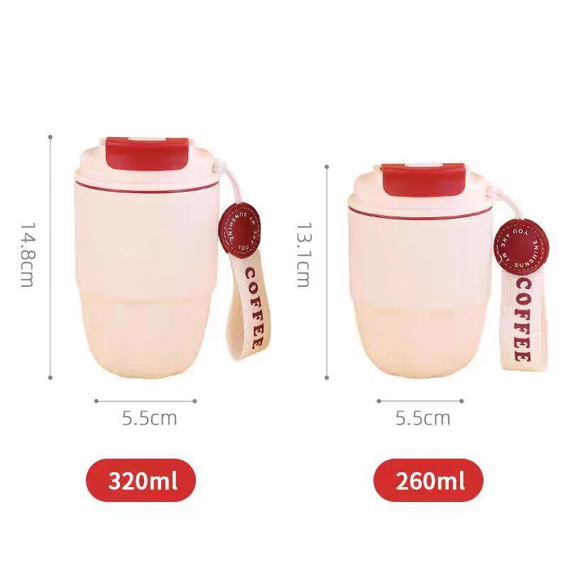 MRSIKEY Portable Insulated Coffee Mug with Straw