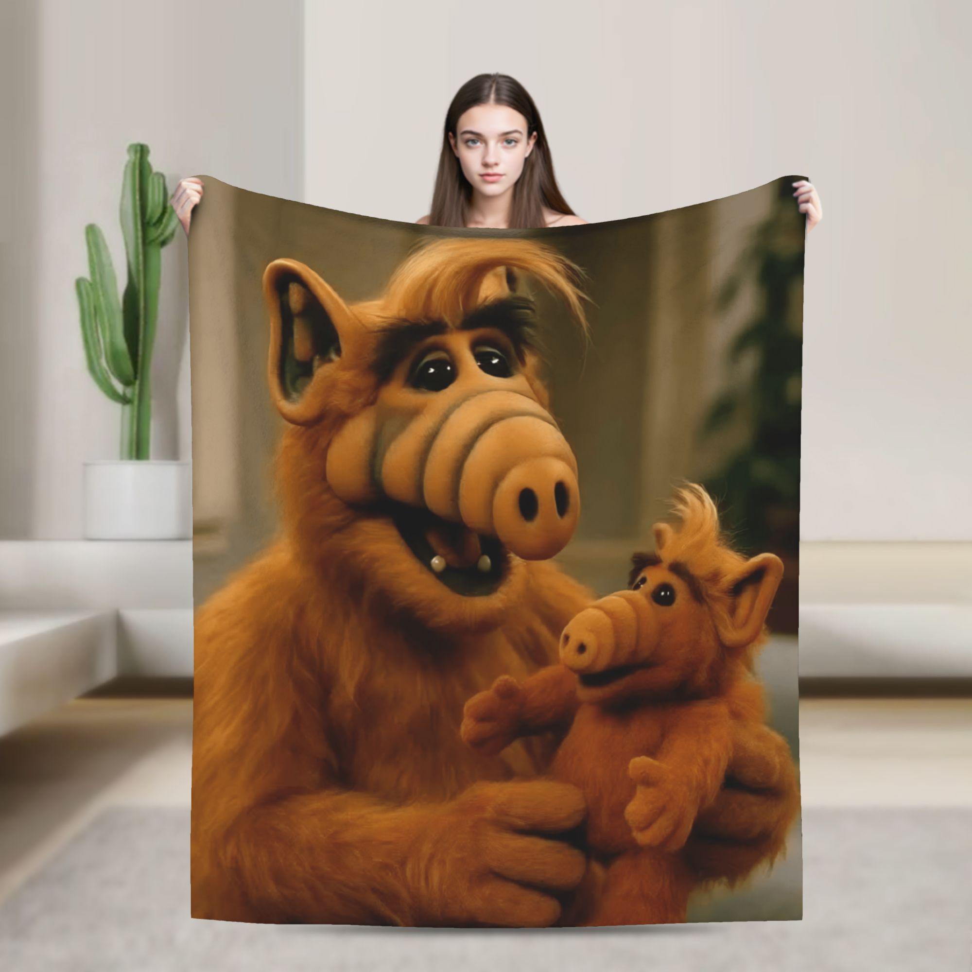

Тепла М яка Ковдра Подорожня Офісна Alf 90-ті Серіал Постільна Білизна Пледи Фланелева Покривало Для Вітальні З Принтом Покривало На Розкладний Диван 80x60in