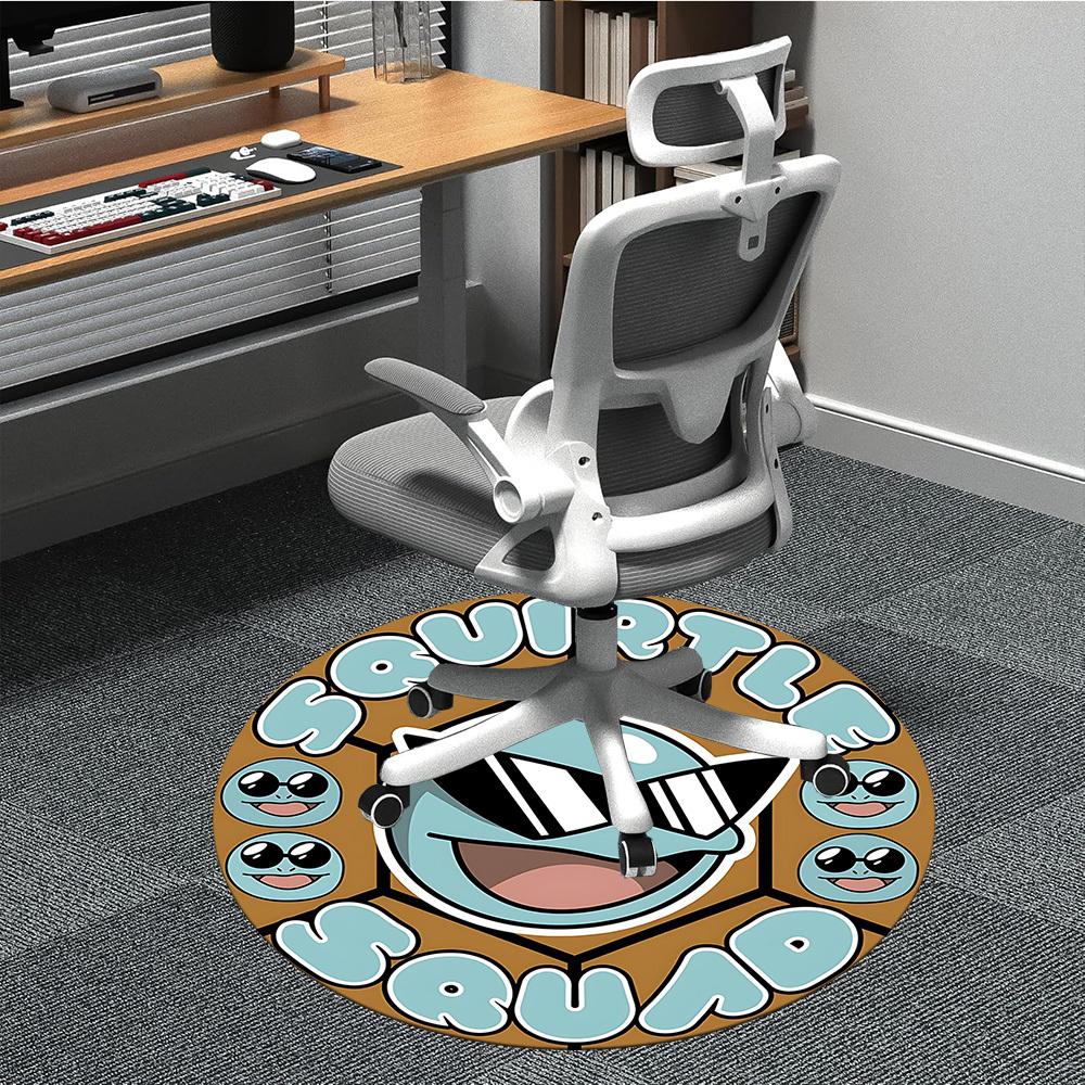 

1pc Squirtle Squad Office Round Area Rug, Indoor Mat Suitable For Office, Under Office Chairs Bedroom Living Room Home Decor, Room Deco175 80cm by 80cm