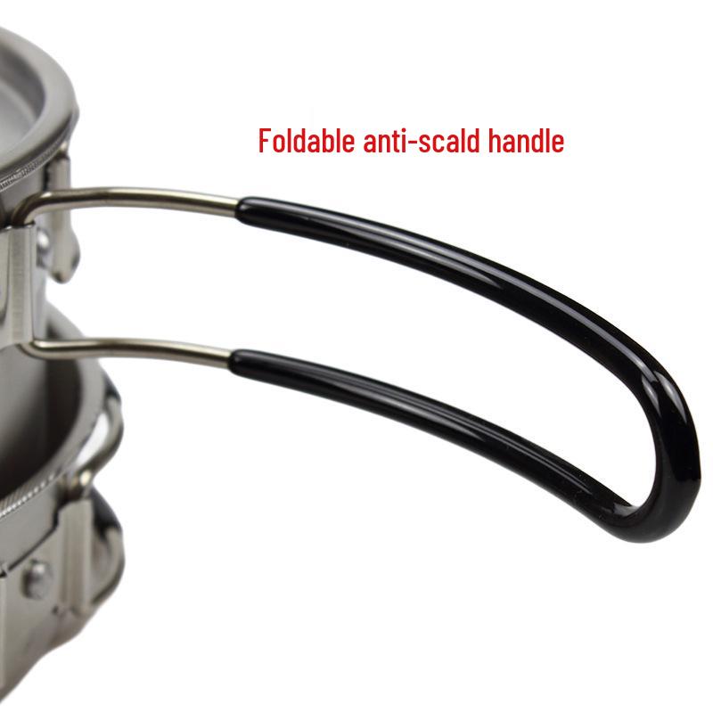 Portable Non-Stick Camping Cookware Set: Foldable Frying Pan & Soup Pot