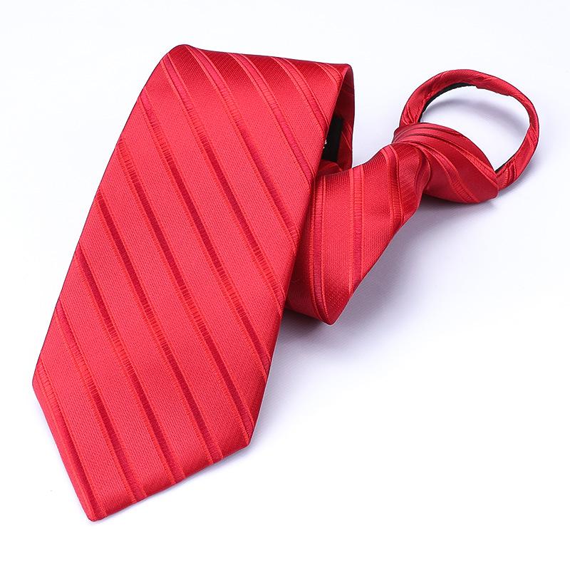 Men's Korean Style Zipper Striped No-Tie Professional Wedding Tie
