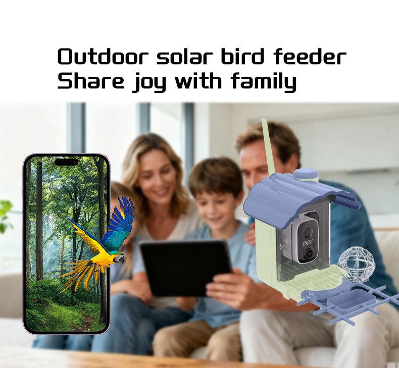 Smart Solar Bird Feeder Camera with Custom Hummingbird Feeder