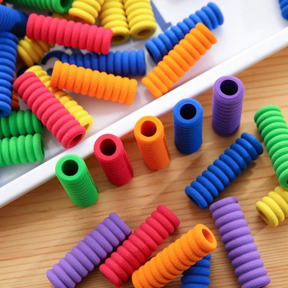 10pcs Sponge Pen Gripper Ergonomic Anti-slip Pen Grip Hand Protection Pen Sleeve  Students