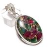 Natural Watermelon Tourmaline 925 Sterling Silver Jewelry Pendant 1.97" ETC-14331