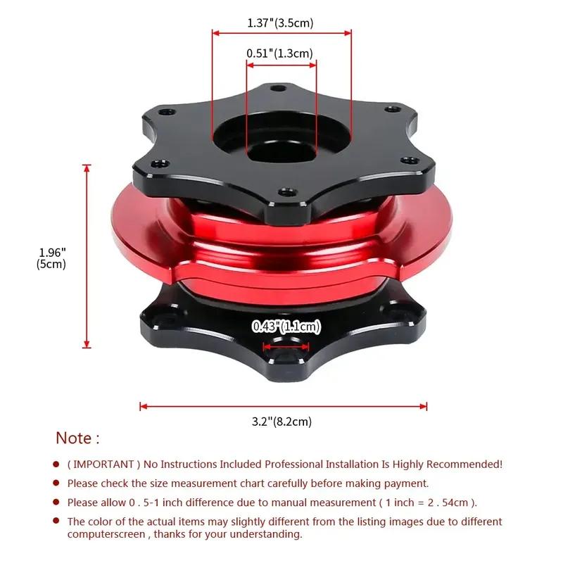Car Steering Wheel Quick Release Hub Universal D Shaped Quick Release Hub Adapter Boss Kit Fit 6-bolt X 70mm Pattern Short Hubs