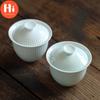 Hi Modern Jade Clay Shadow Green Kung Fu Gaiwan Ceramic Tea Bowl with Cover White Porcelain Office Teacup Drinkware