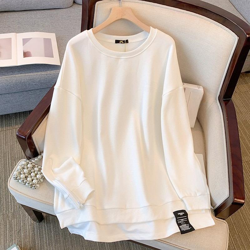 

Осенний пуловер с длинным рукавом для женщин больших размеров 6XL белый