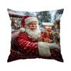 Santa Claus Cushion Pillowcase Printed Polyester 45X45Cm Throw Pillowcover Decorative Sofa Cushion Pillowslip Home Decor