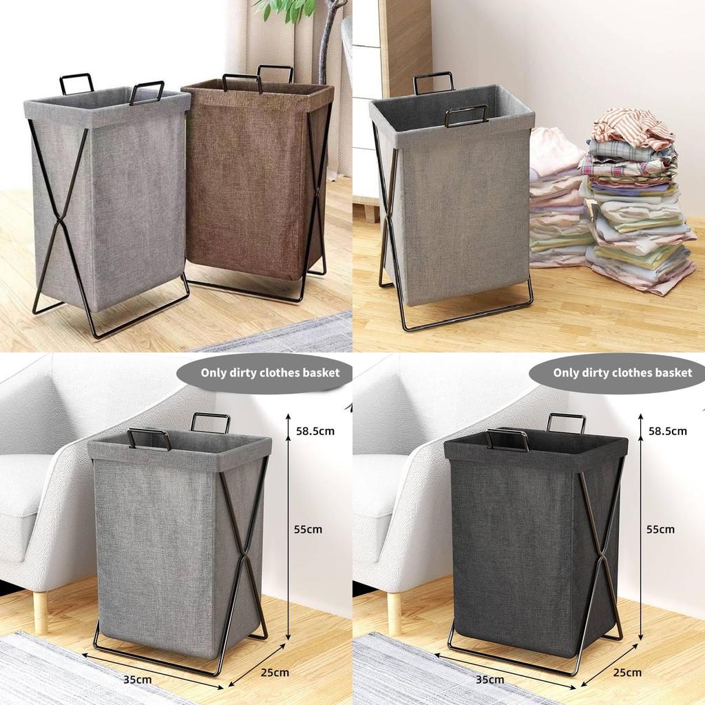 Foldable Laundry Bin With Handles For Dormitory Bathroom Bedroom Use