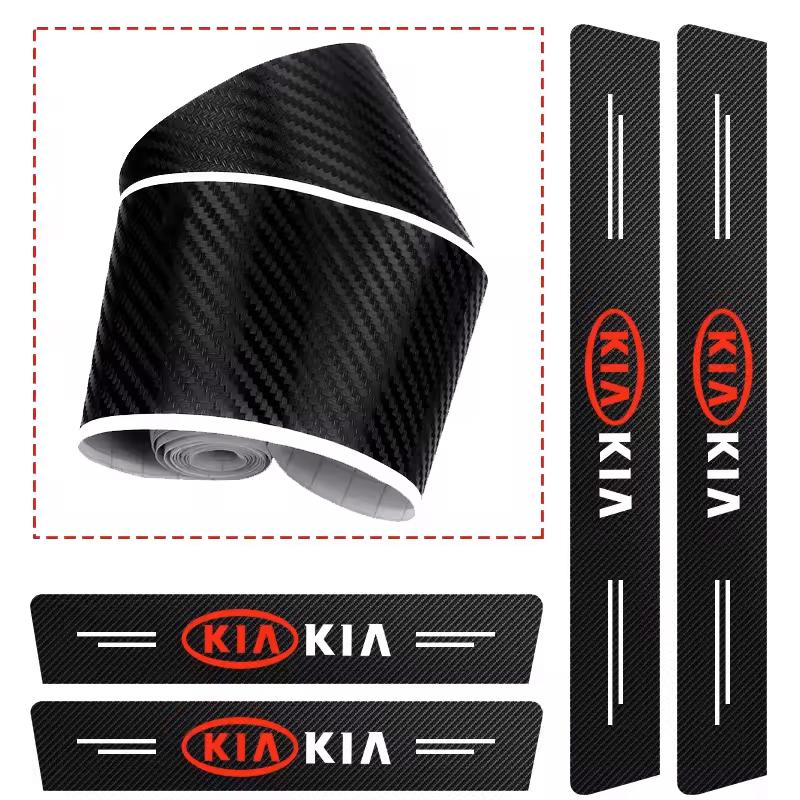 Car Stickers Anti Scratch Door Sill Strip Carbon Fiber Threshold For Kia Morning Picanto Rio Stonic Sportage Ceed Optima Forte 5