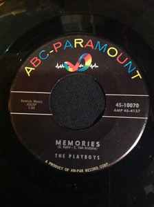 

7-дюймовая пластинка PLAYBOYS - Memories 4510070 ABC-Paramount 1989 США Рок Б/У