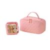 Large Capacity Travel Makeup Bag Set With Waterproof PVC Material Dual Compartment Handheld Cosmetic Organizer Women