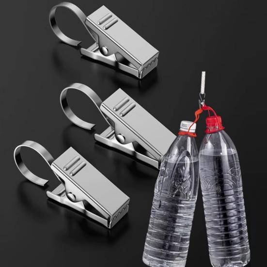 20Pcs Stainless Steel Hooks Clips Rustproof Weather-Resistant Multi-purpose Curtain String Light Hangers S Hooks