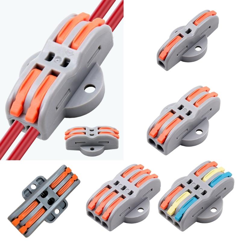 10Pcs Quick Wire Connector Push In Electrical Terminals Block For Soft And Hard Wires Quick Installation Enduring