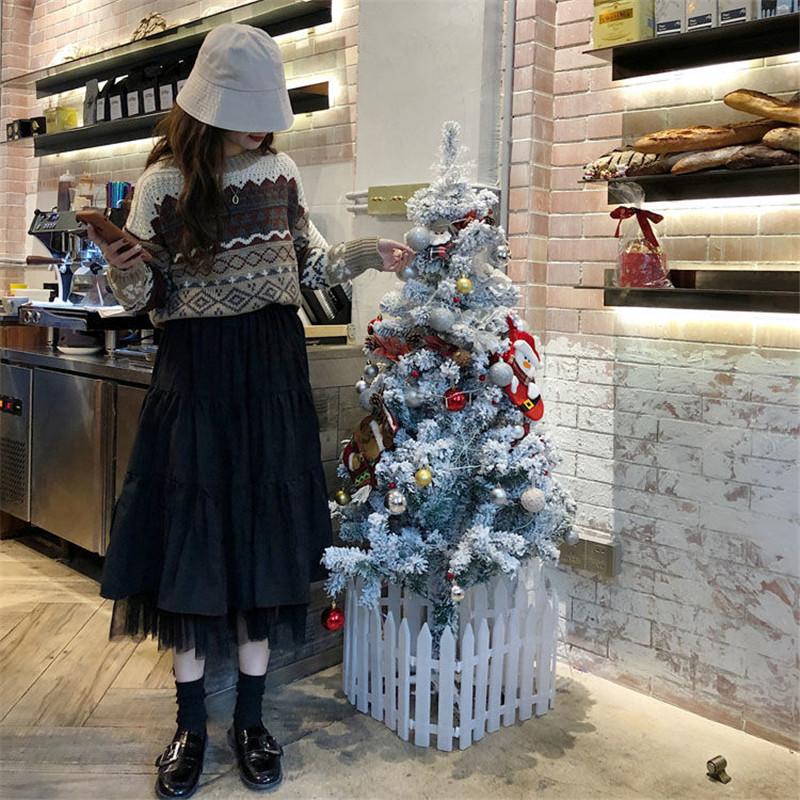 Midi Tulle Long Womens Skirts 2024 Autumn Elastic High Waist Mesh Tutu Pleated Skirts Female Black White Long Skirt Streetwear