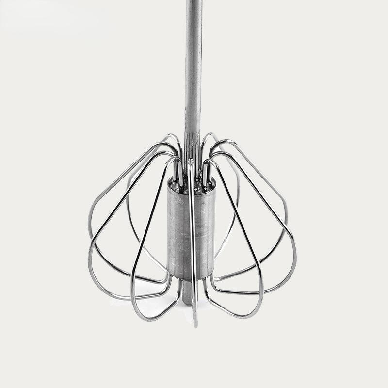 Halbautomatischer Handdruck-Schneebesen, Küchenzubehör aus Edelstahl, Drehende Selbst-Sahne-Utensilien, Manueller Mixer