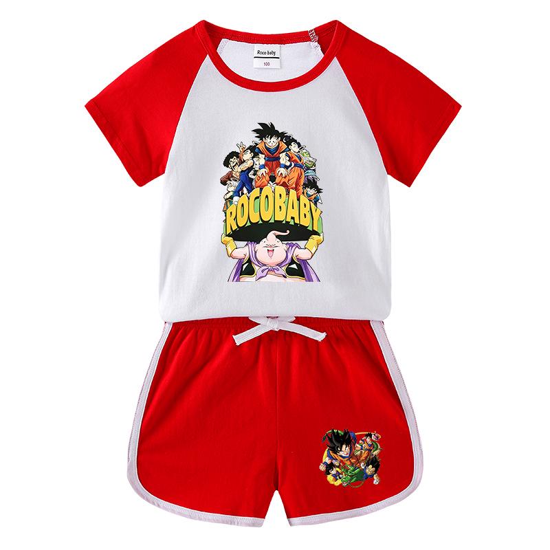 Children's Color Block Summer Sports Set: Hot Pants & Short Sleeve T-shirt for Boys and Girls