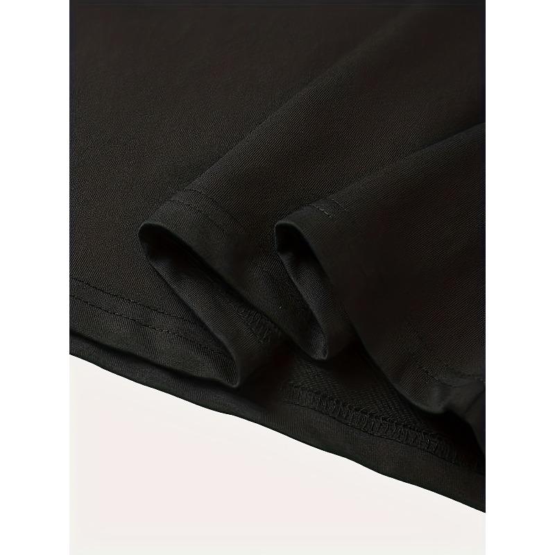 European sizes Men's Casual Short Sleeve T-Shirt - Round Neck,  Geometric Black Line Design, Summer Style Tee for Casual Attire