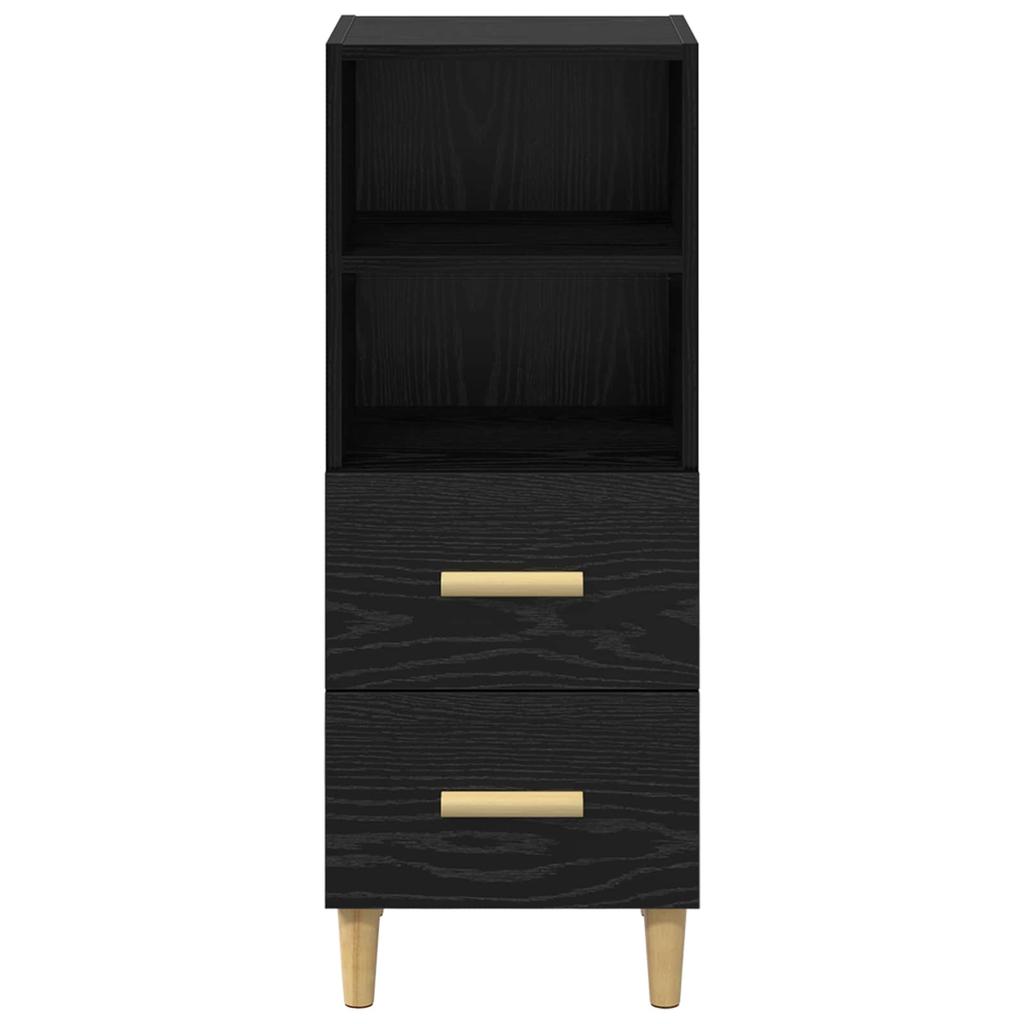 Sideboard in Black Oak Look 34 x 34.5 x 90 cm Engineered Wood