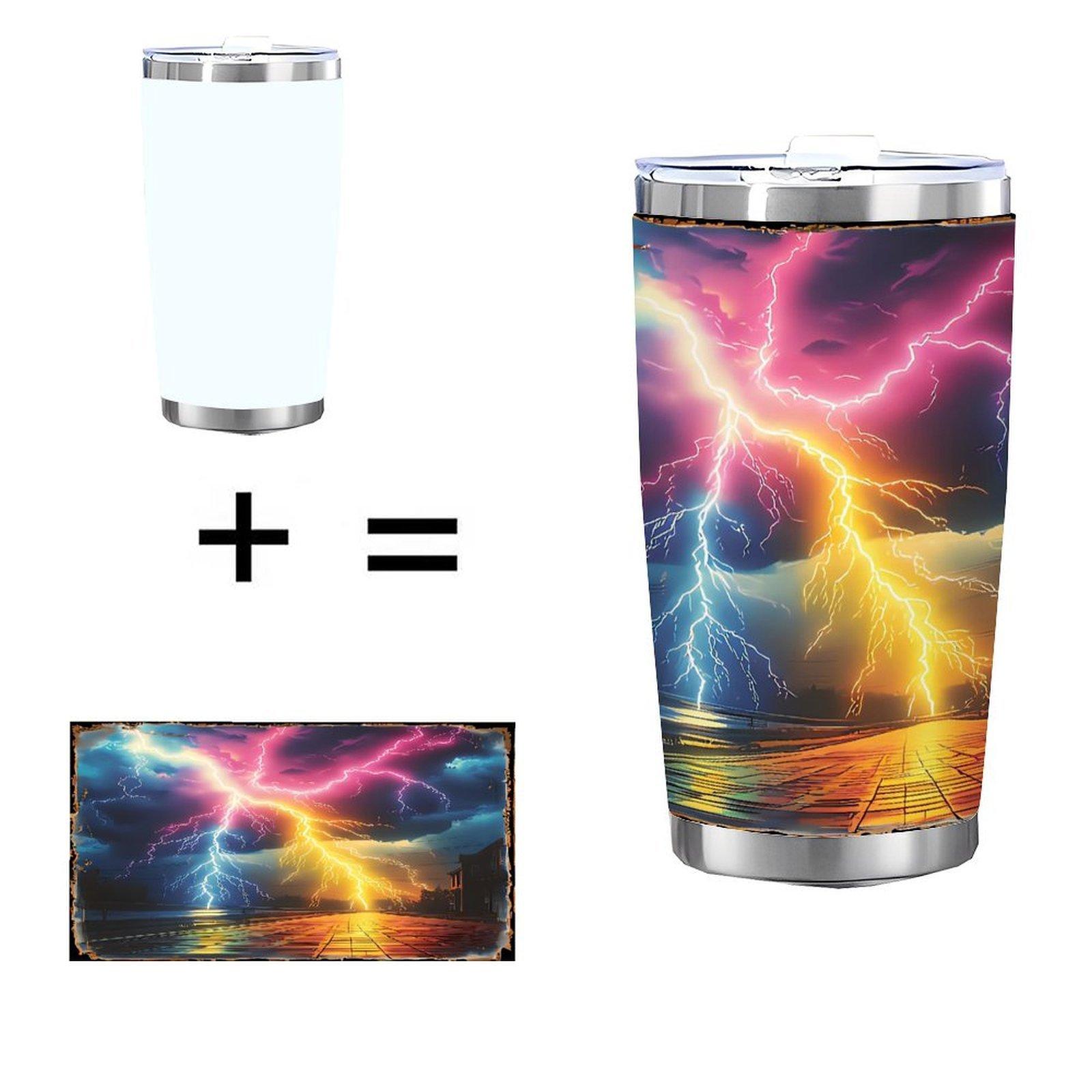 20oz Tumbler, Double Silver Side, Black Zinc Plated Stainless 20 oz(566.99g) белый