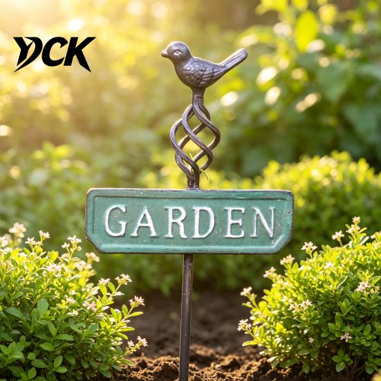 Retro Decorative Yard Stakes Bird Garden Stake, Metal Sign Rustic for Decoration with Stake Flower Bed, Lawn Weather Resistant Support