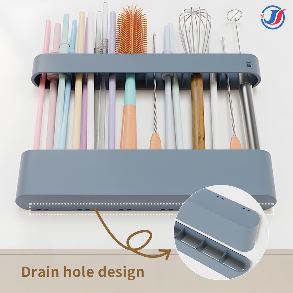 Straw Holder for Cabinet Door - Reusable Tumbler Straw Organizer Storage, Small Kitchen Accessories , Ultra Sticky Door Mounted