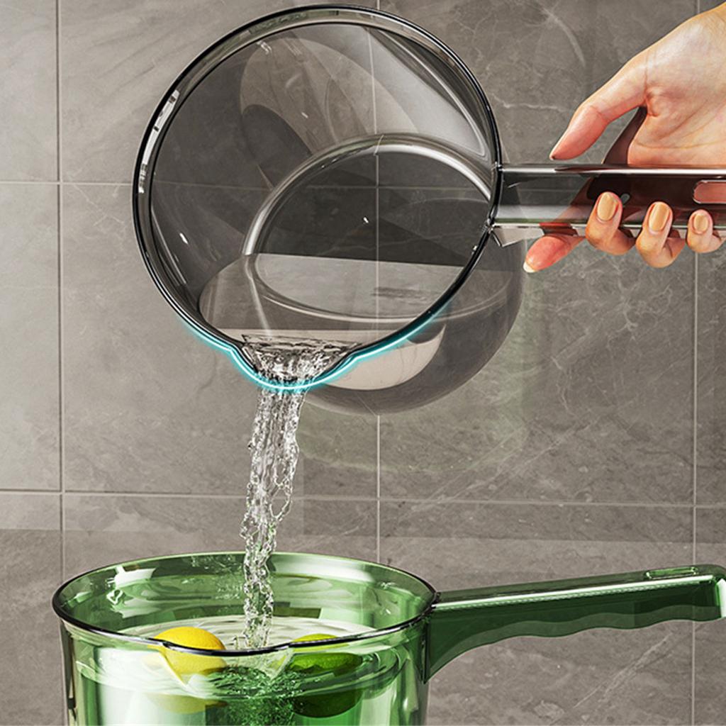 Transparent Kitchen Water Scoop With Large Capacity PP Ergonomic Handle See Through Water Dipper Bathing Mug