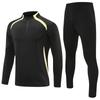 Mens Half-Zip Long Sleeve Soccer Training Jacket Set Winter Sportswear Basketball Football Practice