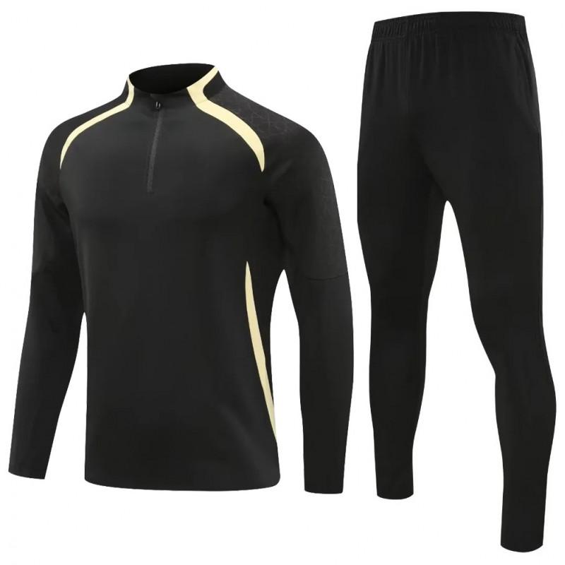 Mens Half-Zip Long Sleeve Soccer Training Jacket Set Winter Sportswear Basketball Football Practice