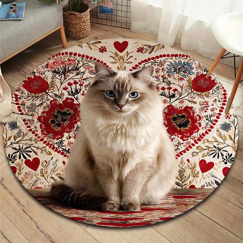 

Круглий килим Vortex Crossing Gate, Килимок для вітальні, спальні, біля дивана, дитячої кімнати, Нековзкий килимок для підлоги 80cmx80cm