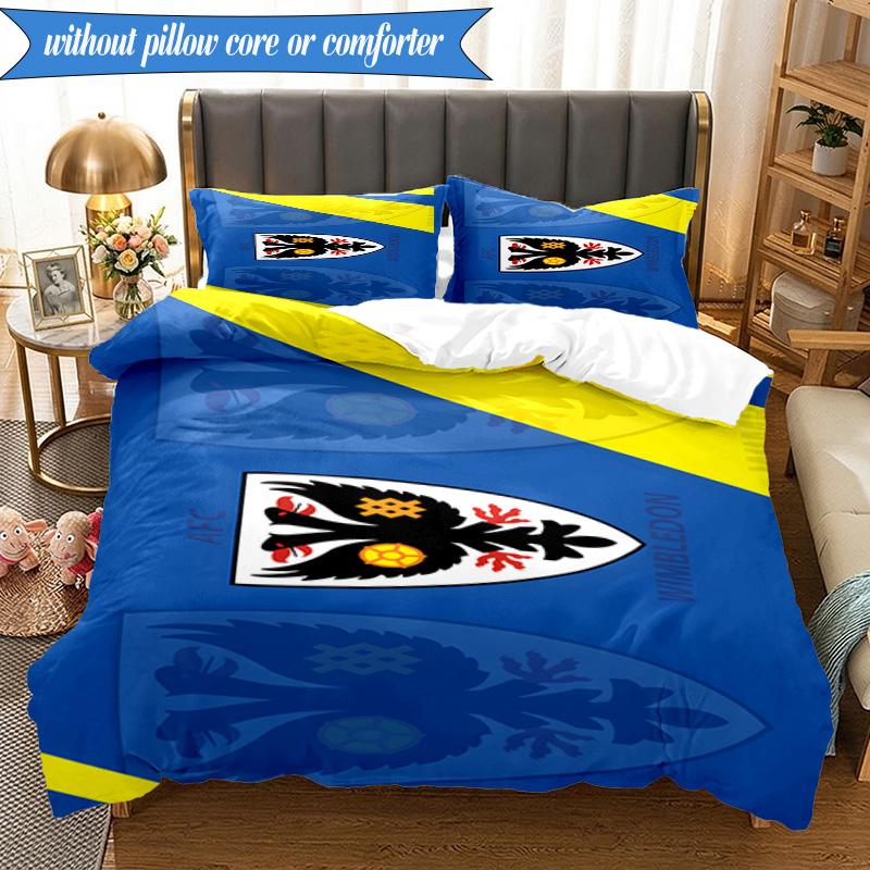 3PCS Afc Crest Printed Soft Bedding Set,Including 1pc Duvet Cover And 2pcs Pillowcases Perfect for Bedroom, Dormitory, Fan gift