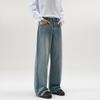 New Spring and Autumn Style Retro Loose A-line Straight Jeans Men and Women Trousers